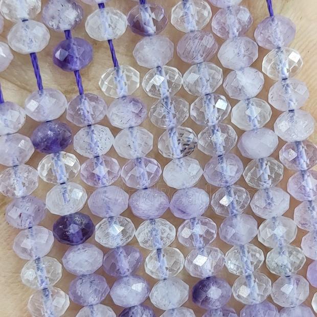 Natural Amethyst Beads Lt.purple Faceted Rondelle
