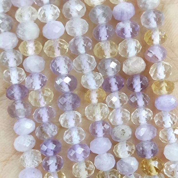 Ametrine Beads Faceted Rondelle