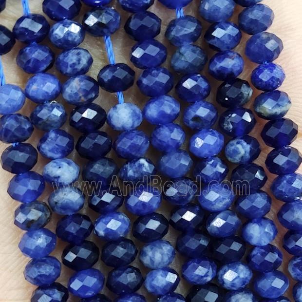 Natural Blue Sodalite Beads Faceted Rondelle