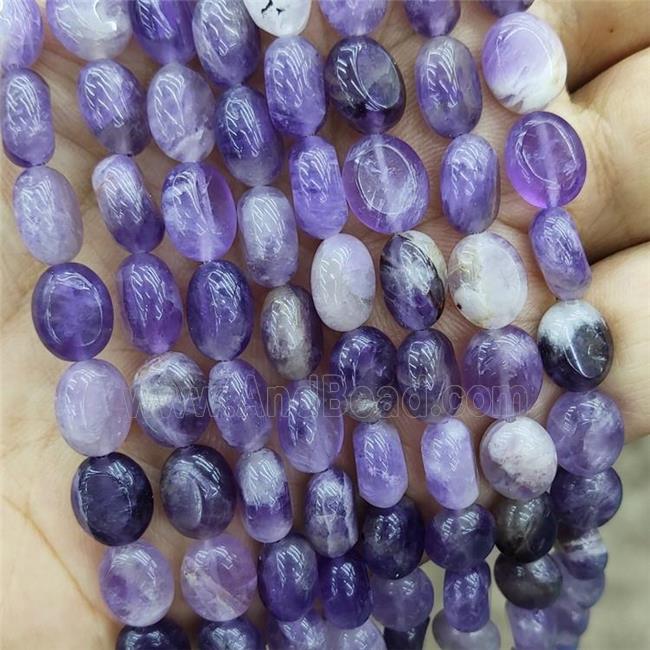 Natural Amethyst Oval Beads Purple