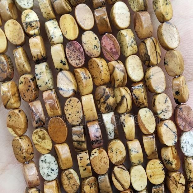 Natural Picture Jasper Oval Beads