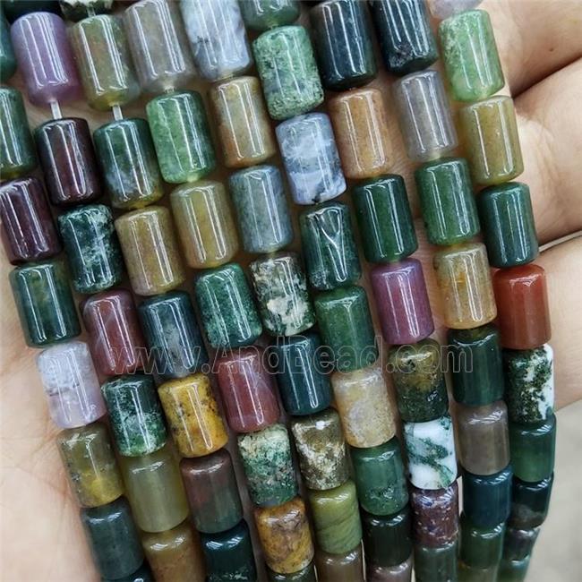 Natural Indian Agate Tube Beads Multicolor