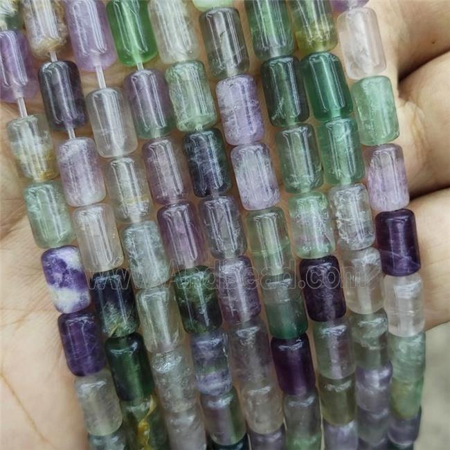 Natural Fluorite Tube Beads Multicolor