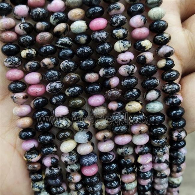 Natural Chinese Rhodonite Beads Smooth Rondelle