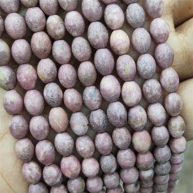 Natural Pink Rhodonite Rice Beads