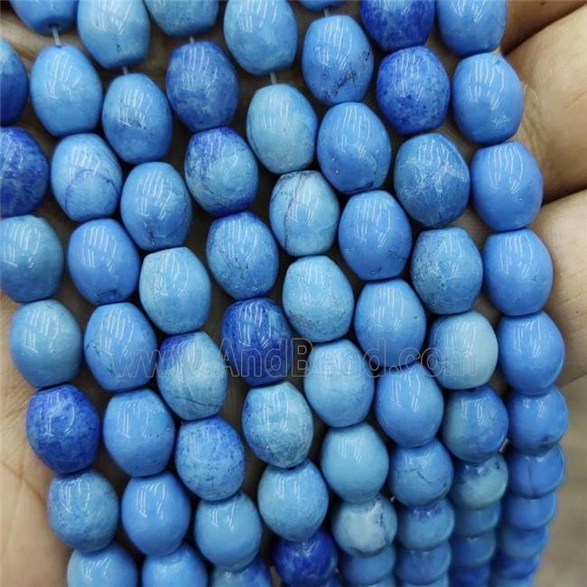 Howlite Turquoise Rice Beads Blue Dye