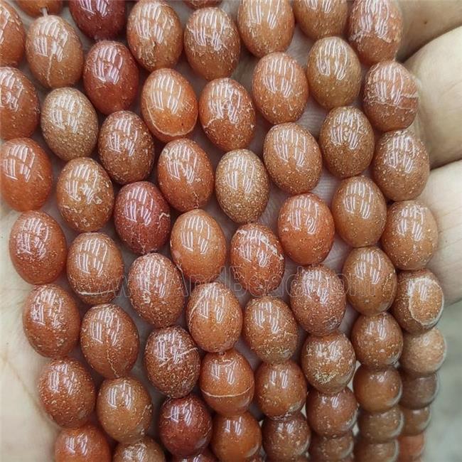 Red Aventurine Rice Beads Barrel