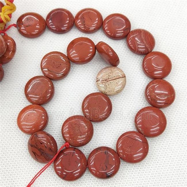 Natural Red Jasper Coin Beads Circle