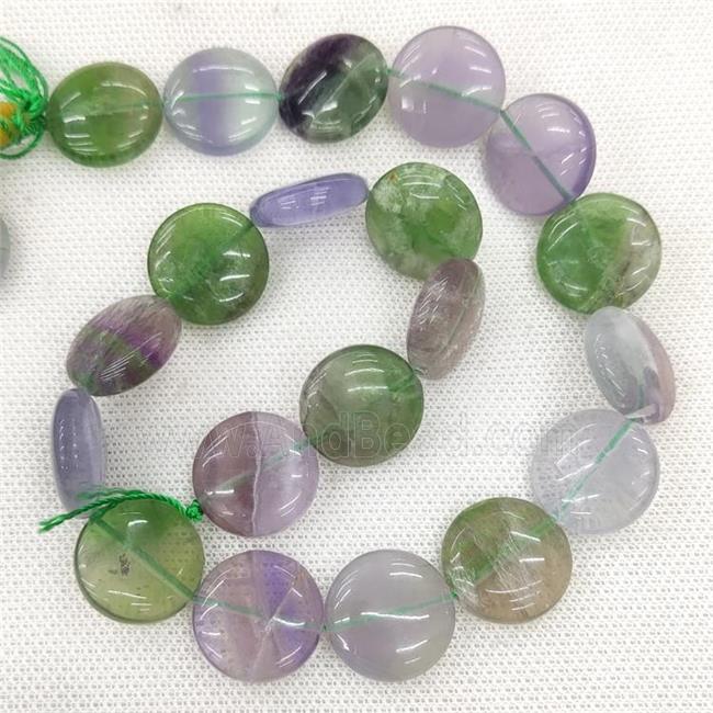 Natural Fluorite Beads Circle Multicolor