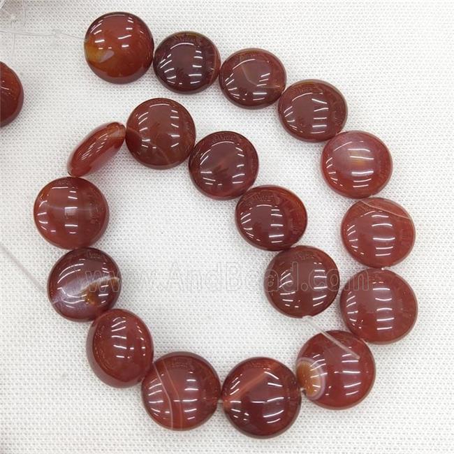 Natural Red Agate Beads Circle Dye