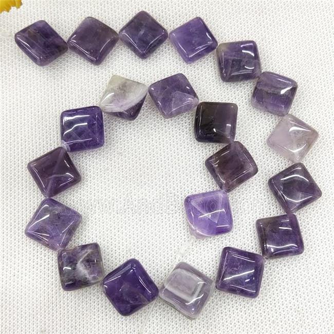 Natural Amethyst Beads Square Purple Corner-Drilled