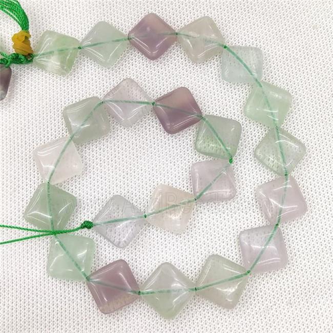 Natural Fluorite Beads Green Square Corner-Drilled