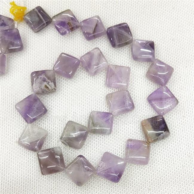 Natural Fluorite Beads Purple Square Corner-Drilled
