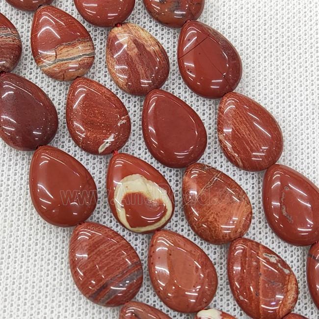 Natural Red Jasper Teardrop Beads