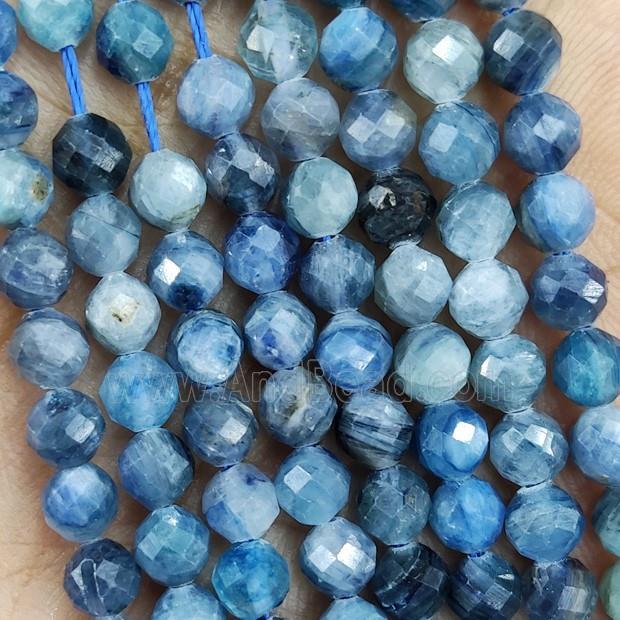 Natural Kyanite Beads Blue B-Grade Faceted Round