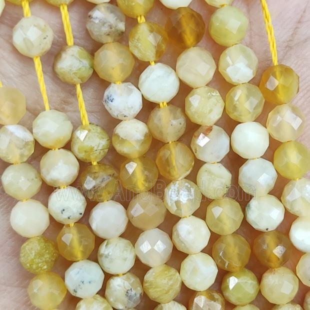 Natural Yellow Opal Beads Faceted Round
