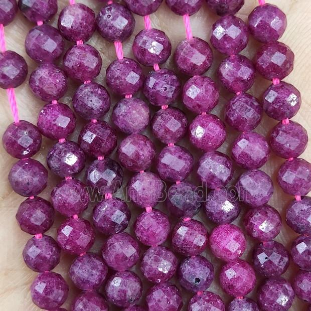 Natural Ruby Beads Faceted Round