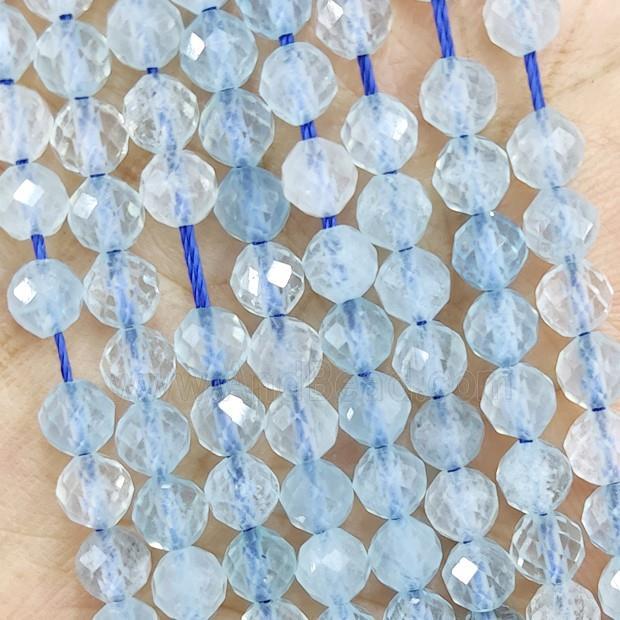 Natural Blue Aquamarine Bead A-Grade Faceted Round