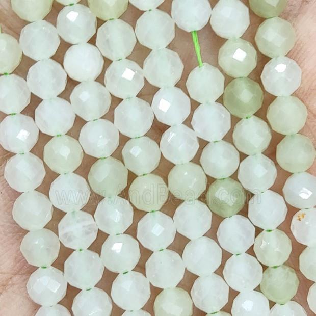 New Mountain Jade Beads Green Faceted Round