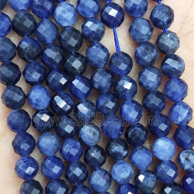 Natural Blue Sodalite Beads A-Grade Faceted Round