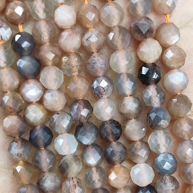 Natural Moonstone Beads Multicolor Faceted Round