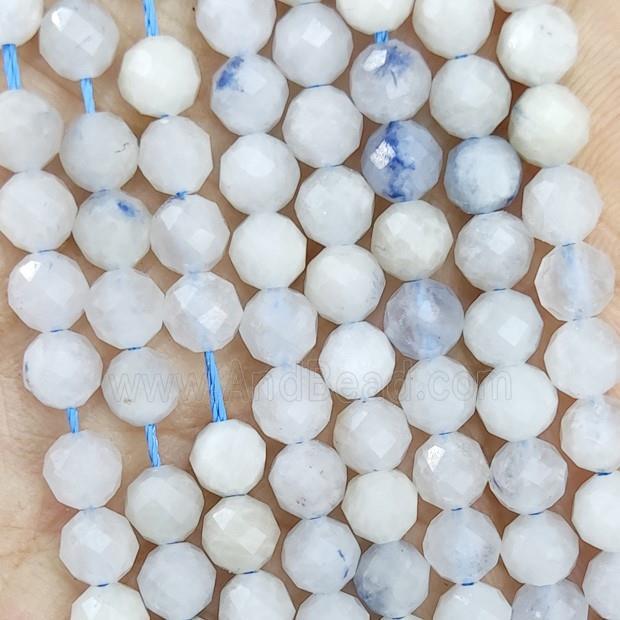 Natural Blue Rutilated Quartz Beads Faceted Round