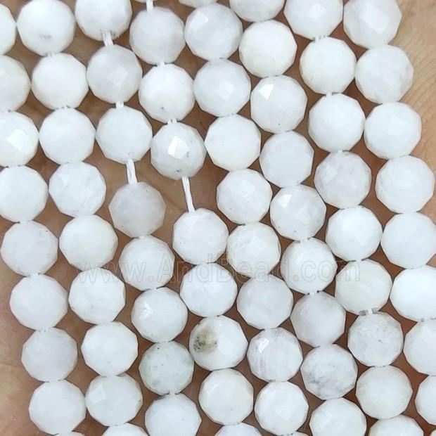 Natural White Moonstone Beads Faceted Round