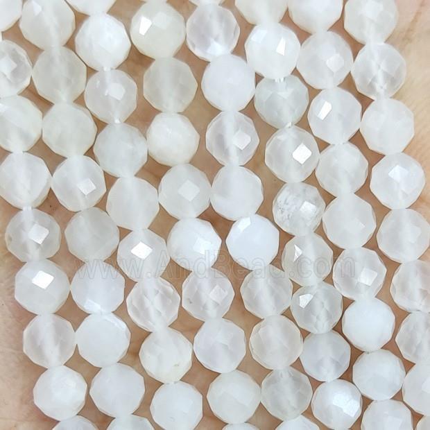 Natural White Moonstone Beads Faceted Round