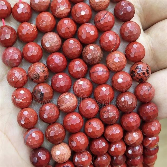 Natural Red Jasper Beads Faceted Round
