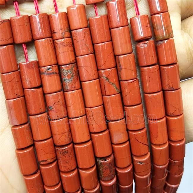 Natural Red Jasper Tube Beads