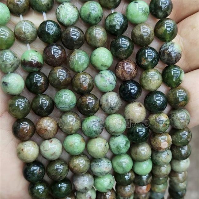 Natural Green Opal Beads Smooth Round