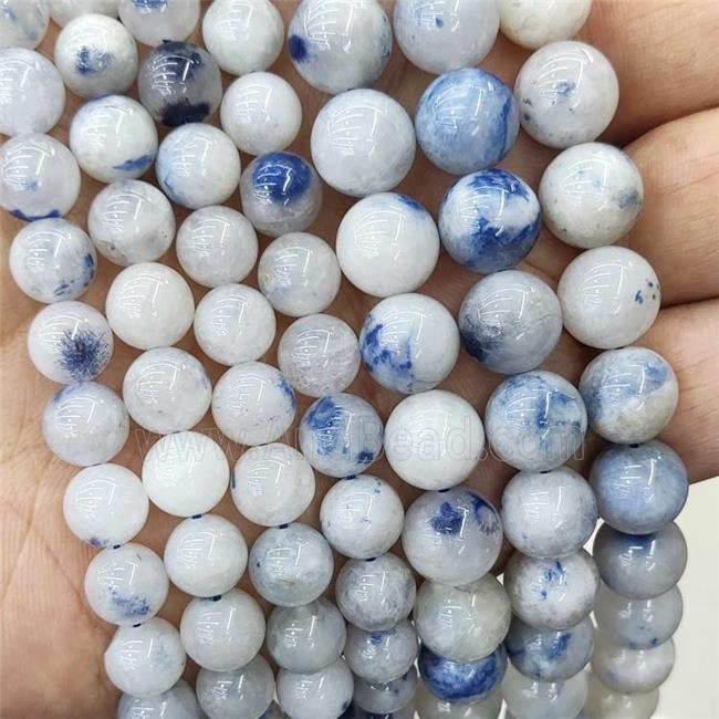 Natural Blue Rutilated Dumortierite Beads Smooth Round
