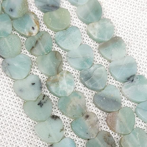 Blue Amazonite Heart Beads