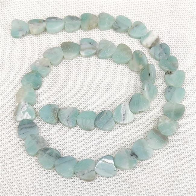 Blue Amazonite Heart Beads