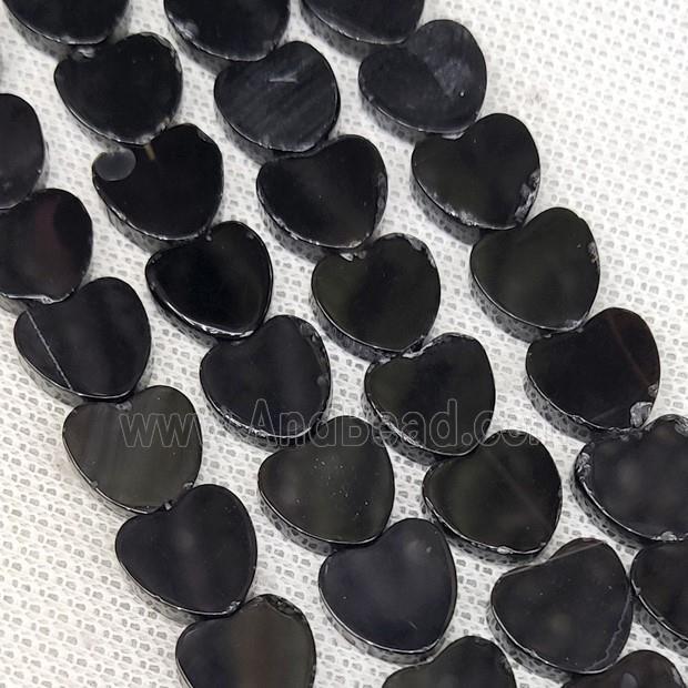 Natural Agate Beads Heart Black Dye