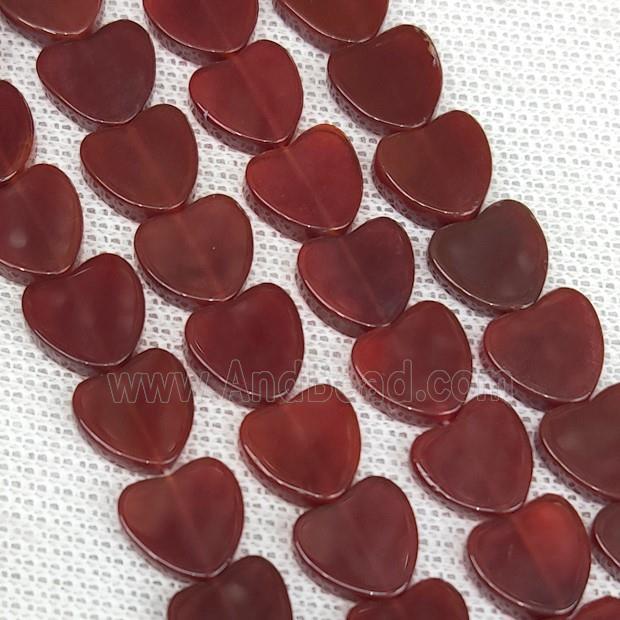 Natural Agate Heart Beads Red Dye