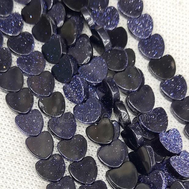 Blue Sandstone Heart Beads
