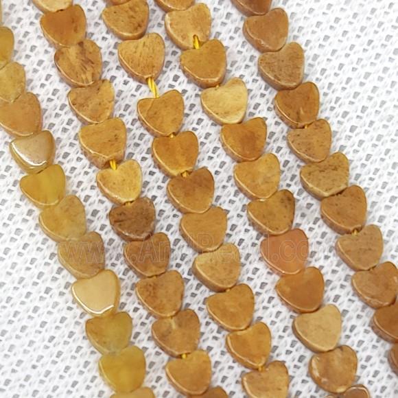 Yellow Ivory Jasper Beads Heart