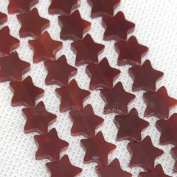 Natural Agate Star Beads Red Dye