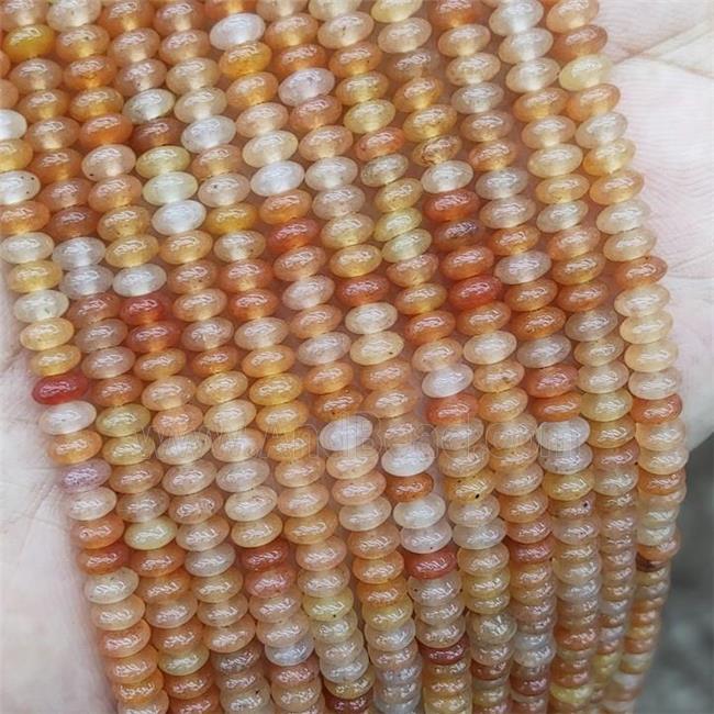 Natural Red Aventurine Beads Smooth Rondelle Tiny