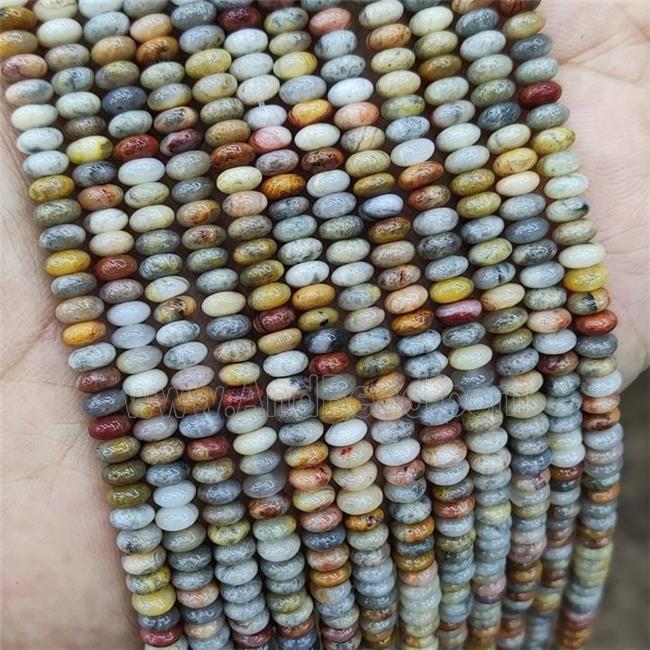 Natural Crazy Lace Agate Beads Multicolor Smooth Rondelle