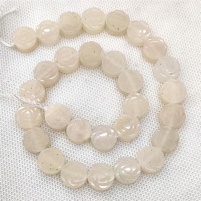 Natural Pink Aventurine Flower Beads Carved C-Grade