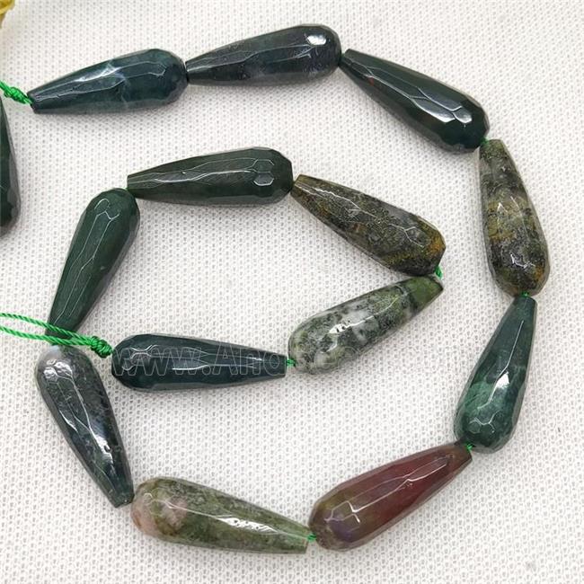 Natural Indian Agate Beads Faceted Teardrop