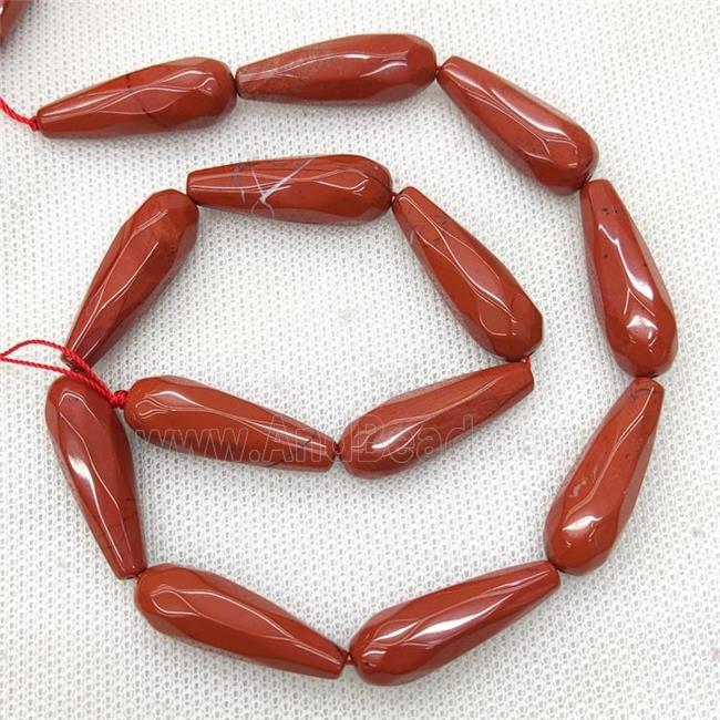 Natural Red Jasper Beads Faceted Teardrop