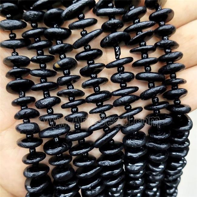 Natural Black Tourmaline Spacer Beads Freeform