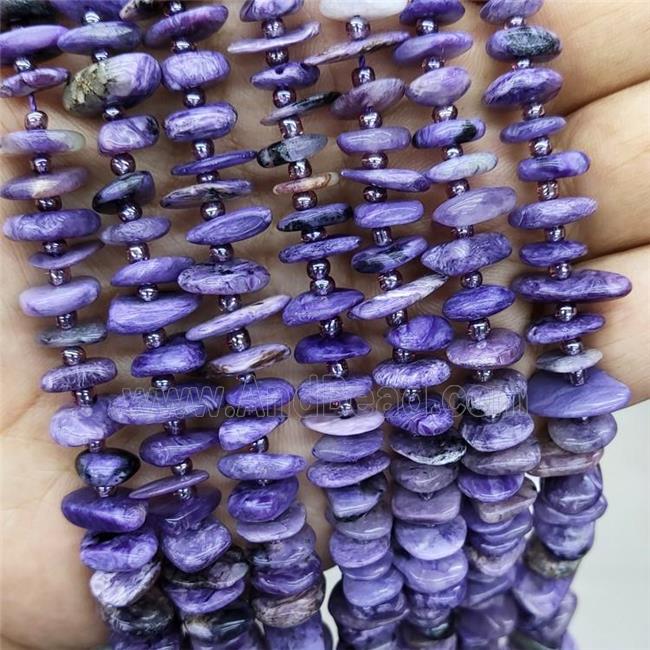 Natural Purple Charoite Spacer Beads Freeform Chips