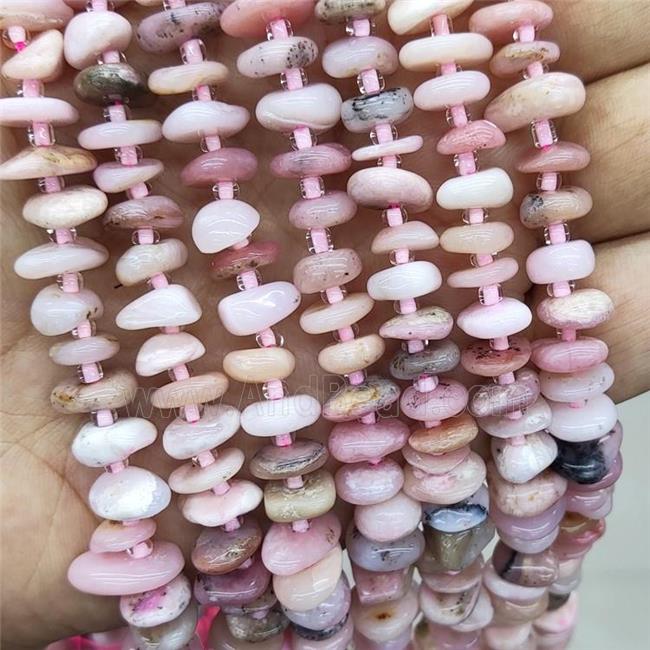Natural Pink Opal Spacer Beads Freeform Chips