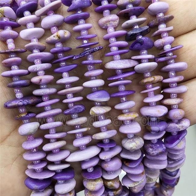 Natural Purple Phosphosiderite Spacer Beads Freeform Chips