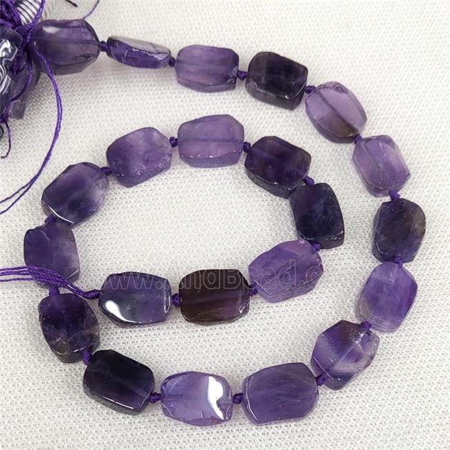 Natural Amethyst Rectangle Beads Purple