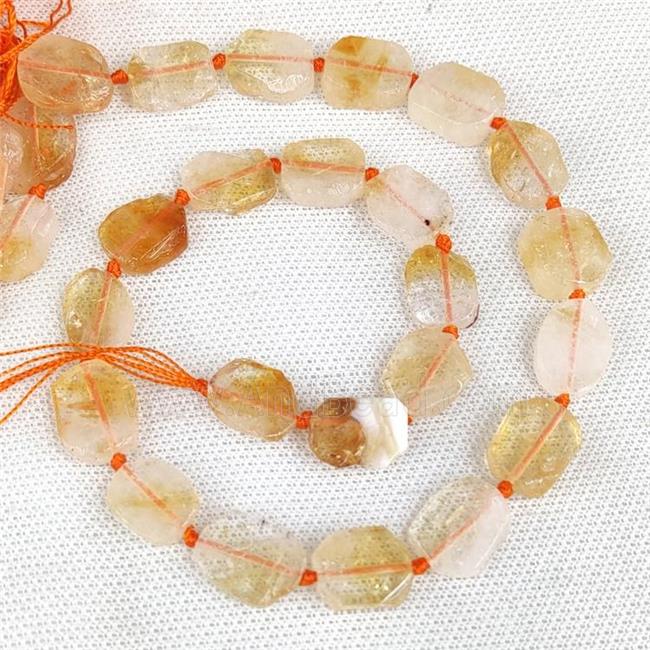 Natural Citrine Rectangle Beads